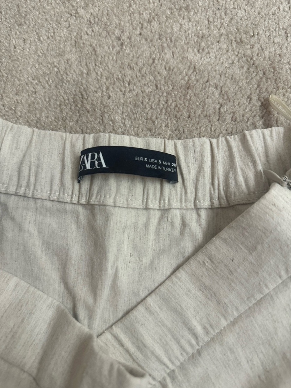 Zara Cream Ruffle Mini Skirt - Picture 2 of 3